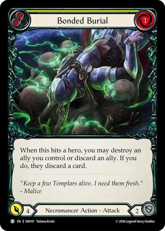 Image for Bonded Burial (Yellow) [Usurp the Shadow Throne] (IAR) - Flesh and Blood TCG