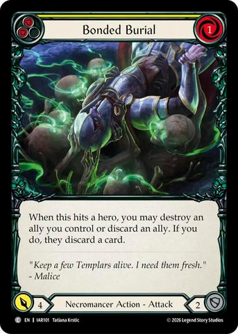Image for Bonded Burial (Yellow) [Usurp the Shadow Throne] (IAR) - Flesh and Blood TCG