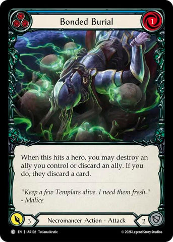 Image for Bonded Burial (Blue) [Usurp the Shadow Throne] (IAR) - Flesh and Blood TCG