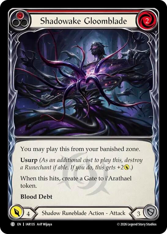 Image for Shadowake Gloomblade (Red) [Usurp the Shadow Throne] (IAR) - Flesh and Blood TCG