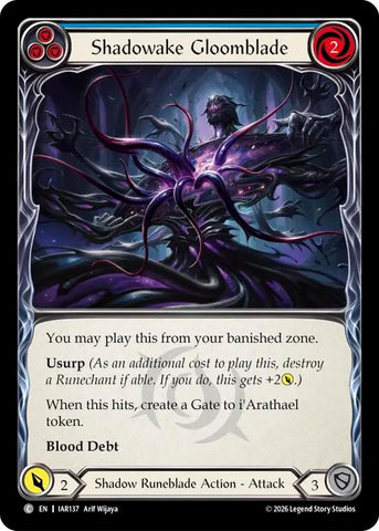 Image for Shadowake Gloomblade (Blue) [Usurp the Shadow Throne] (IAR) - Flesh and Blood TCG