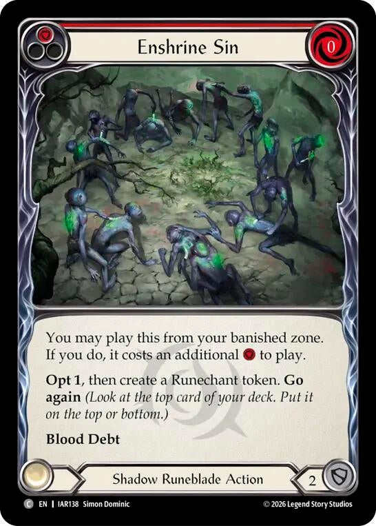 Image for Enshrine Sin (Red) [Usurp the Shadow Throne] (IAR) - Flesh and Blood TCG