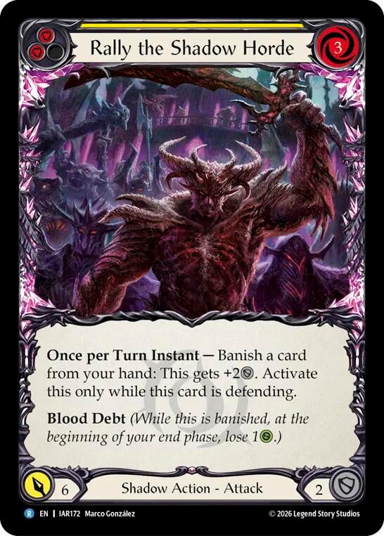 Image for Rally the Shadow Horde (Yellow) [Usurp the Shadow Throne] (IAR) - Flesh and Blood TCG