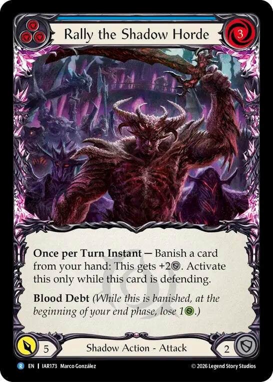 Image for Rally the Shadow Horde (Blue) [Usurp the Shadow Throne] (IAR) - Flesh and Blood TCG