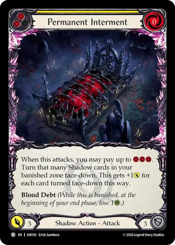 Image for Permanent Interment (Yellow) [Usurp the Shadow Throne] (IAR) - Flesh and Blood TCG