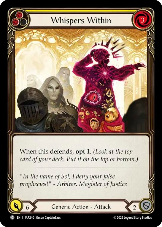 Image for Whispers Within (Yellow) [Usurp the Shadow Throne] (IAR) - Flesh and Blood TCG