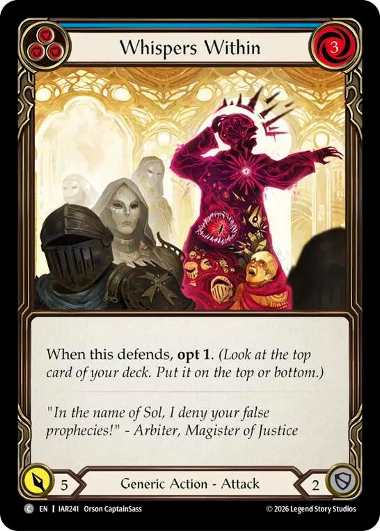 Image for Whispers Within (Blue) [Usurp the Shadow Throne] (IAR) - Flesh and Blood TCG