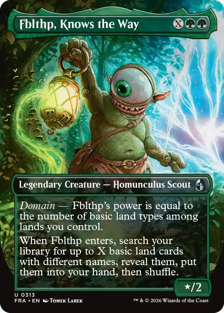Image for Fblthp, Knows the Way (Borderless) (313) [Reality Fracture] (FRA) - Magic: The Gathering