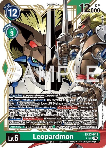 Image for Leopardmon (Alternate Art) [Chivalrous XIII] (EX-13) - Digimon Card Game