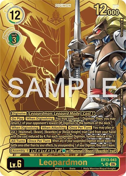 Image for Leopardmon (Rare Pull) [Chivalrous XIII] (EX-13) - Digimon Card Game