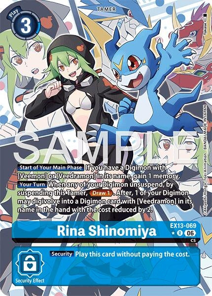 Image for Rina Shinomiya (Alternate Art) [Chivalrous XIII] (EX-13) - Digimon Card Game