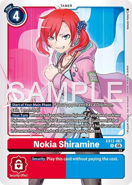 Image for Nokia Shiramine [Chivalrous XIII] (EX-13) - Digimon Card Game