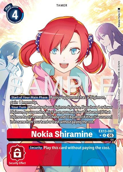 Image for Nokia Shiramine (Alternate Art) [Chivalrous XIII] (EX-13) - Digimon Card Game