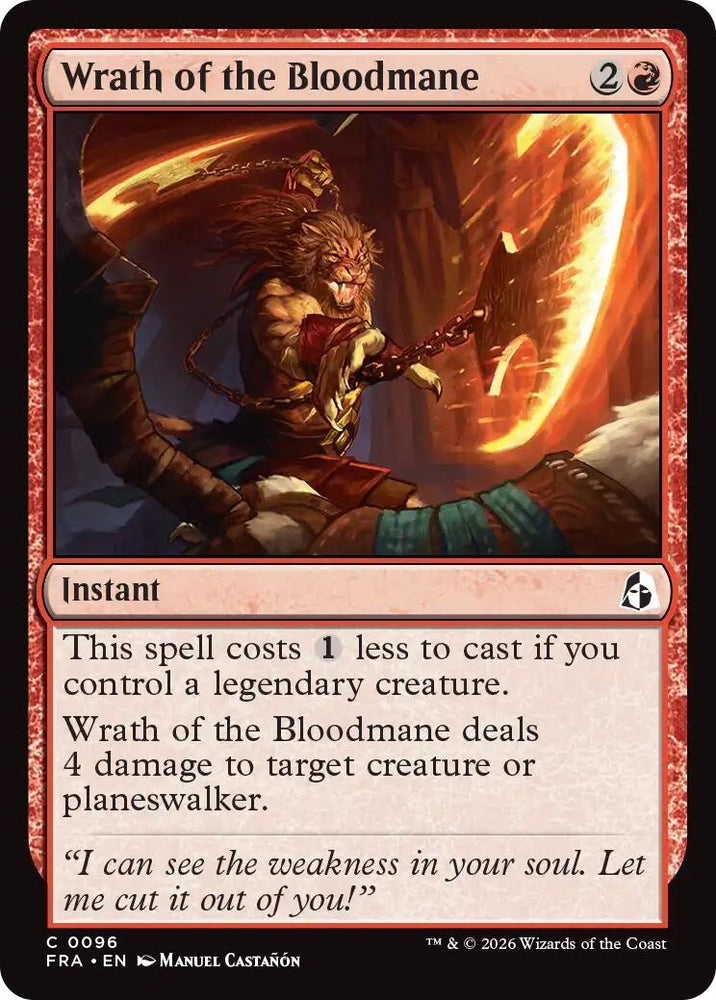 Image for Wrath of the Bloodmane (96) [Reality Fracture] (FRA) - Magic: The Gathering