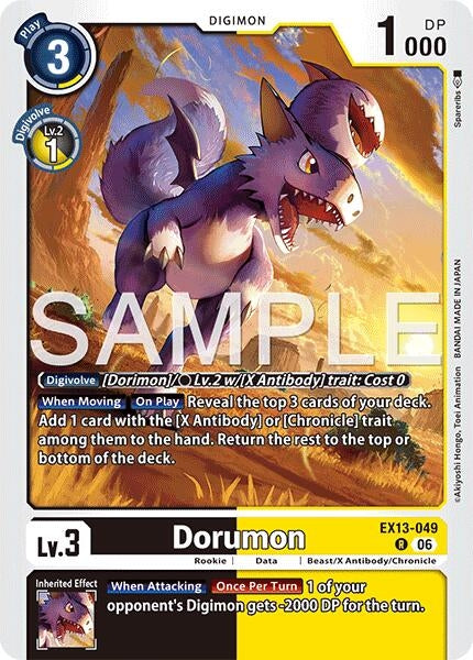 Image for Dorumon [Chivalrous XIII] (EX-13) - Digimon Card Game