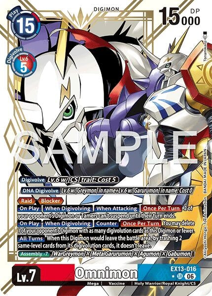 Image for Omnimon (Alternate Art) [Chivalrous XIII] (EX-13) - Digimon Card Game