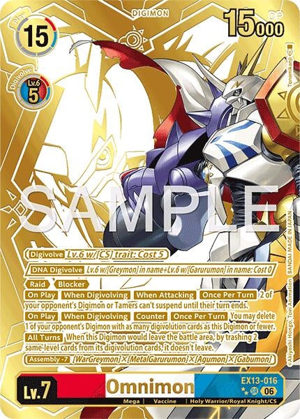Image for Omnimon (Rare Pull) [Chivalrous XIII] (EX-13) - Digimon Card Game