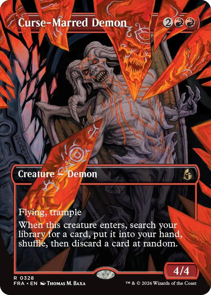 Image for Curse-Marred Demon (Borderless) (328) [Reality Fracture] (FRA) - Magic: The Gathering