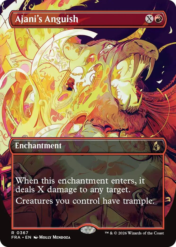 Image for Ajani's Anguish (Borderless) (367) [Reality Fracture] (FRA) - Magic: The Gathering