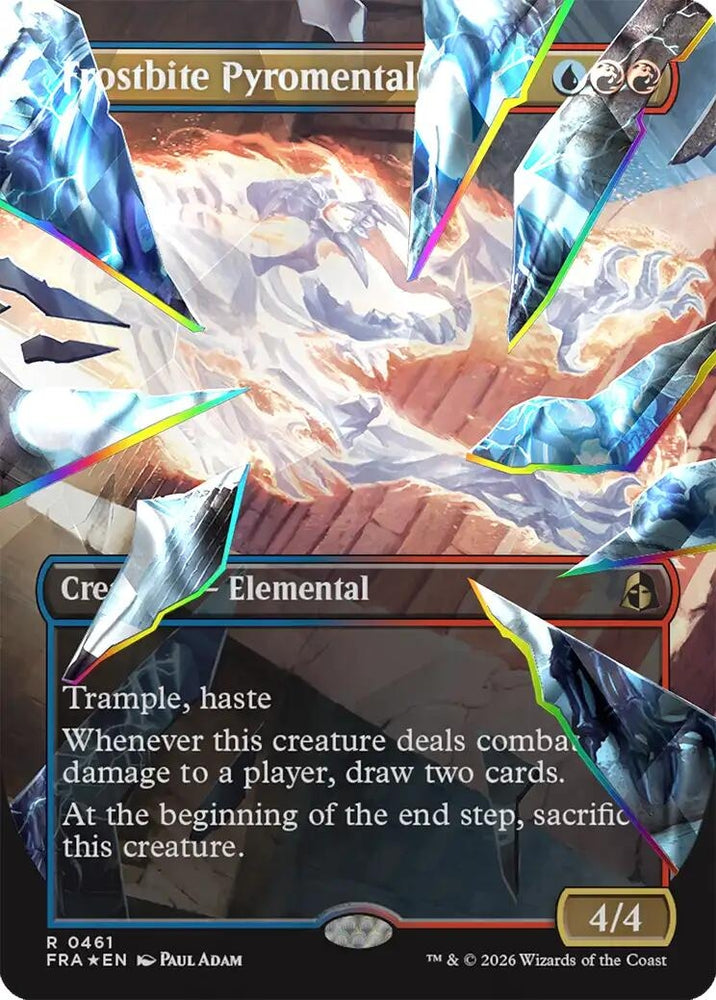 Image for Frostbite Pyromental (Borderless) (Facet Foil) (461) [Reality Fracture] (FRA) - Magic: The Gathering