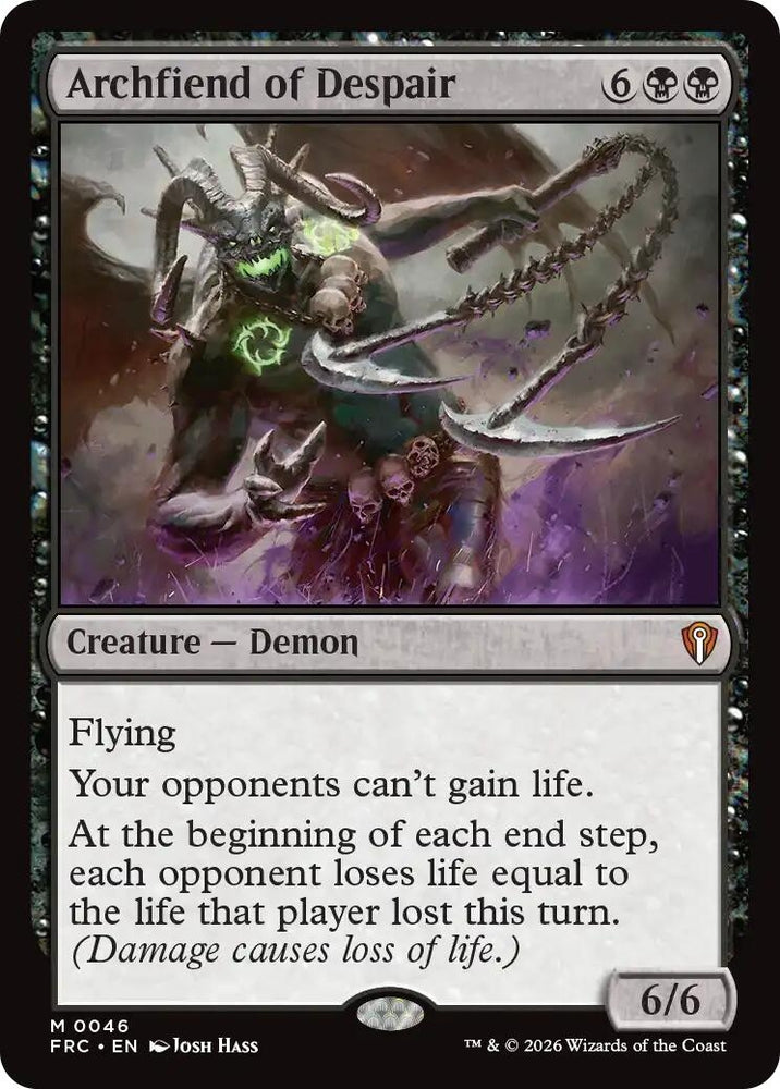 Image for Archfiend of Despair [Commander: Reality Fracture] (FRC) - Magic: The Gathering