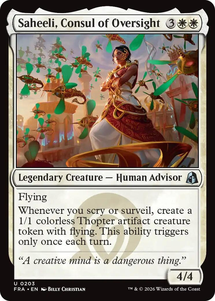 Image for Saheeli, Consul of Oversight (203) [Reality Fracture] (FRA) - Magic: The Gathering