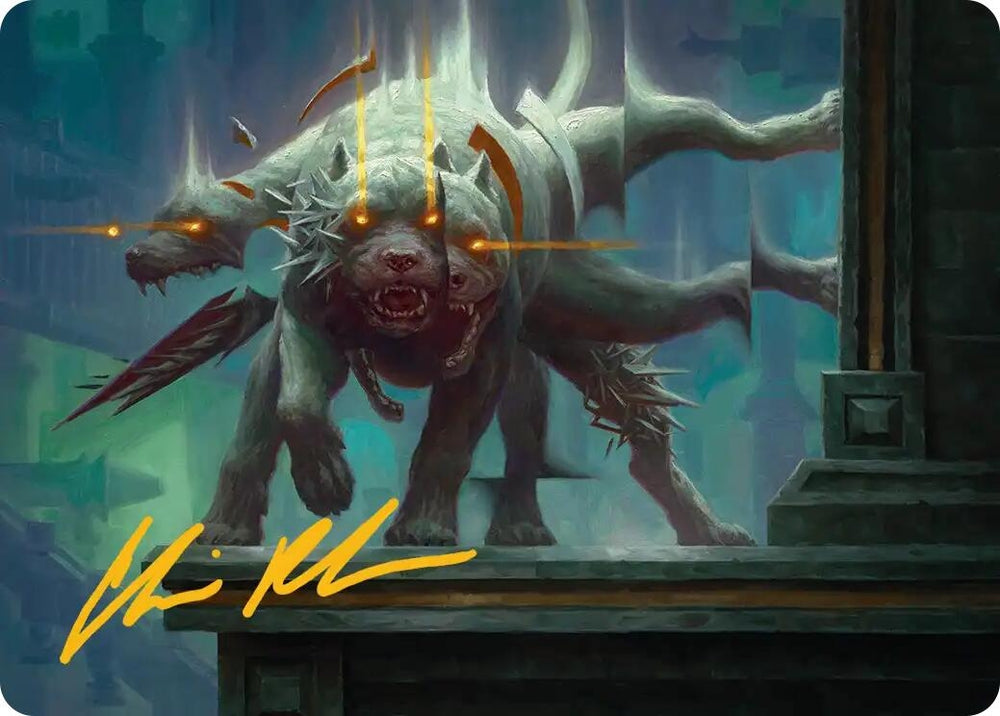 Image for Flickering Hound Art Card (2/54) (Gold-Stamped Signature) [Art Series: Reality Fracture] (ASFRA) - Magic: The Gathering
