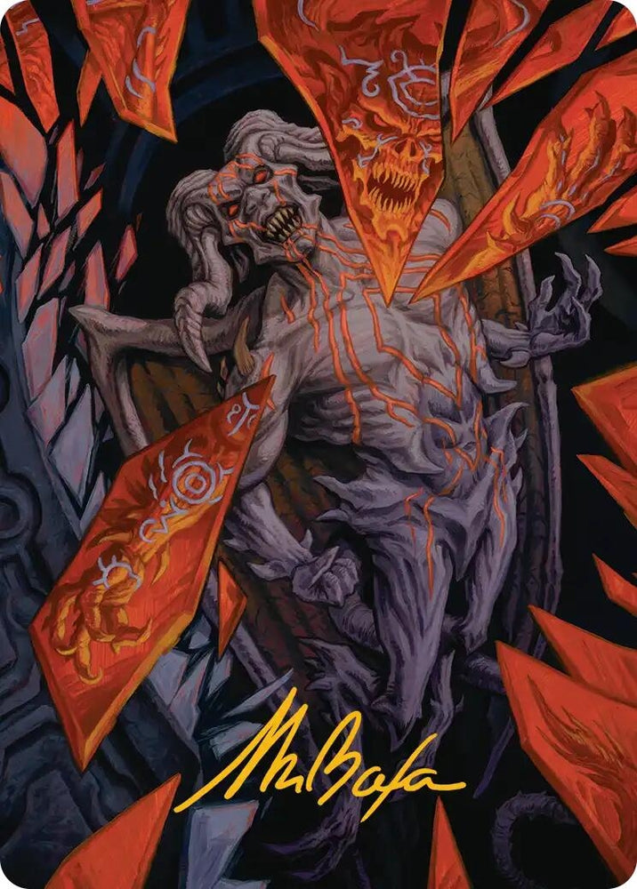 Image for Curse-Marred Demon Art Card (Gold-Stamped Signature) [Art Series: Reality Fracture] (ASFRA) - Magic: The Gathering