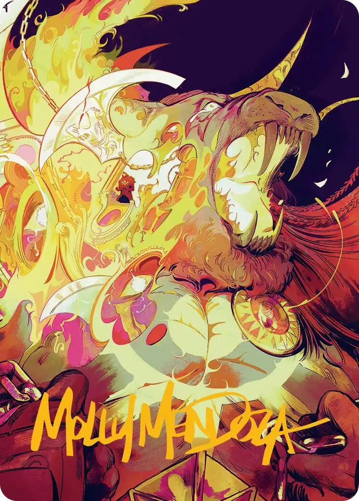 Image for Ajani's Anguish Art Card (Gold-Stamped Signature) [Art Series: Reality Fracture] (ASFRA) - Magic: The Gathering
