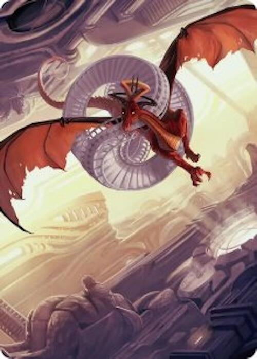 Image for Draconic Visitor Art Card [Art Series: Reality Fracture] (ASFRA) - Magic: The Gathering