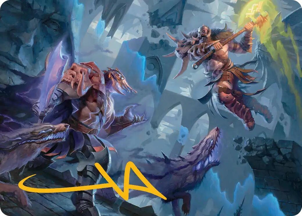 Image for Garruk, Veiled Butcher // Garruk, Curse Breaker Art Card (Gold-Stamped Signature) [Art Series: Reality Fracture] (ASFRA) - Magic: The Gathering