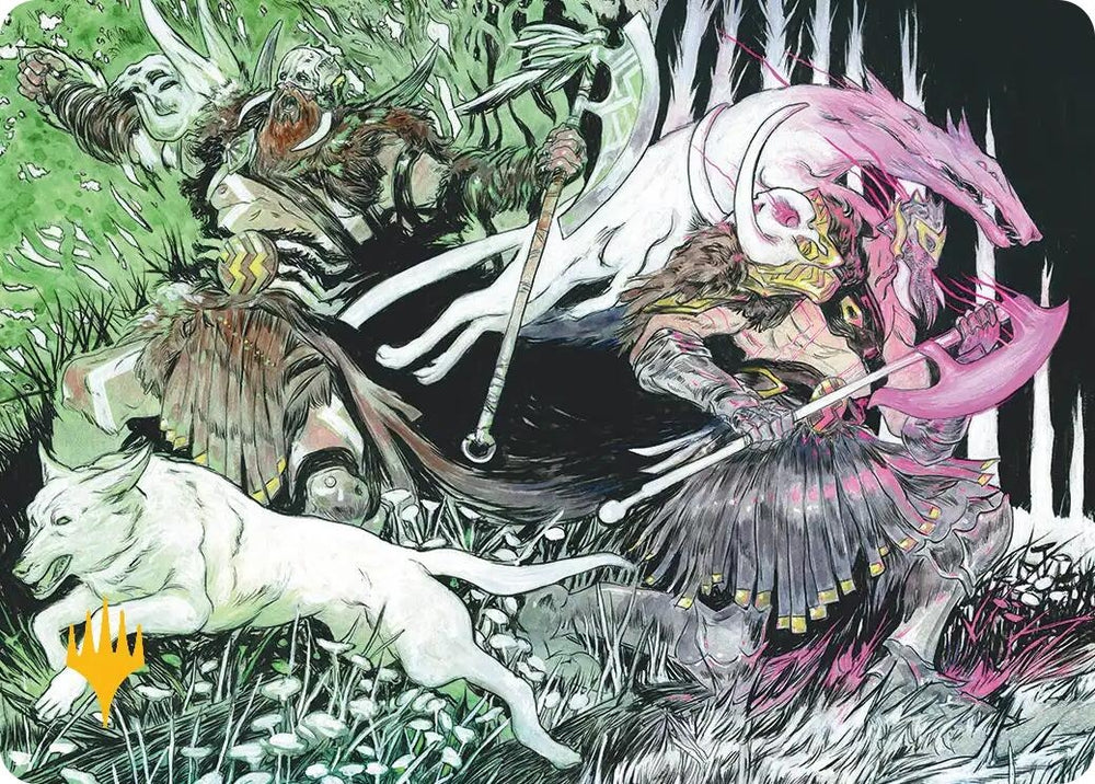 Image for Ferocity of the Hunt Art Card (Gold-Stamped) [Art Series: Reality Fracture] (ASFRA) - Magic: The Gathering