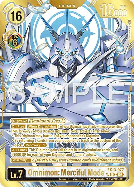 Image for Omnimon: Merciful Mode (Rare Pull) [Chivalrous XIII] (EX-13) - Digimon Card Game