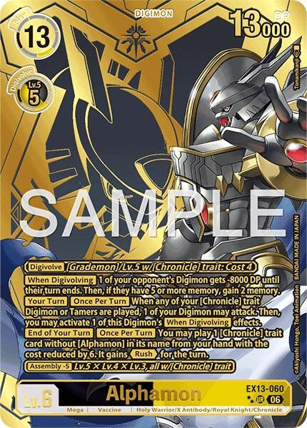 Image for Alphamon (Rare Pull) [Chivalrous XIII] (EX-13) - Digimon Card Game