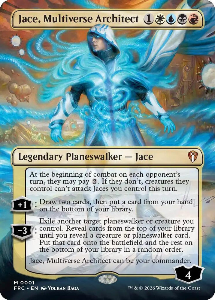 Image for Jace, Multiverse Architect (Borderless) [Commander: Reality Fracture] (FRC) - Magic: The Gathering