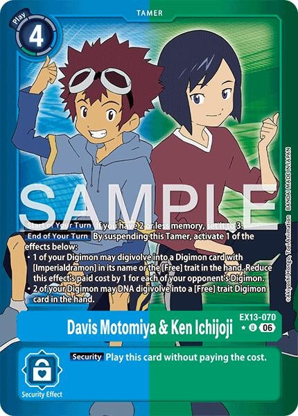 Image for Davis Motomiya & Ken Ichijoji (Limited Foil) [Chivalrous XIII] (EX-13) - Digimon Card Game
