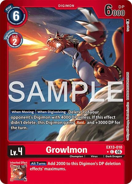 Image for Growlmon (Limited Foil) [Chivalrous XIII] (EX-13) - Digimon Card Game