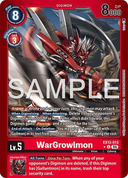Image for WarGrowlmon (Limited Foil) [Chivalrous XIII] (EX-13) - Digimon Card Game