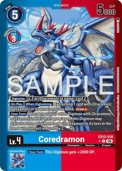Image for Coredramon - EX13-018 (Limited Foil) [Chivalrous XIII] (EX-13) - Digimon Card Game