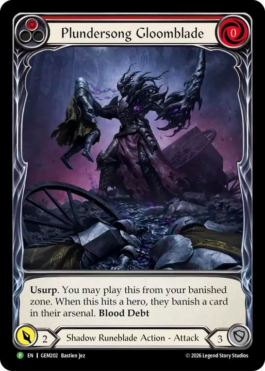 Image for Plundersong Gloomblade [GEM Pack 6] (GEM) - Flesh and Blood TCG