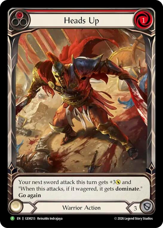 Image for Heads Up [GEM Pack 6] (GEM) - Flesh and Blood TCG