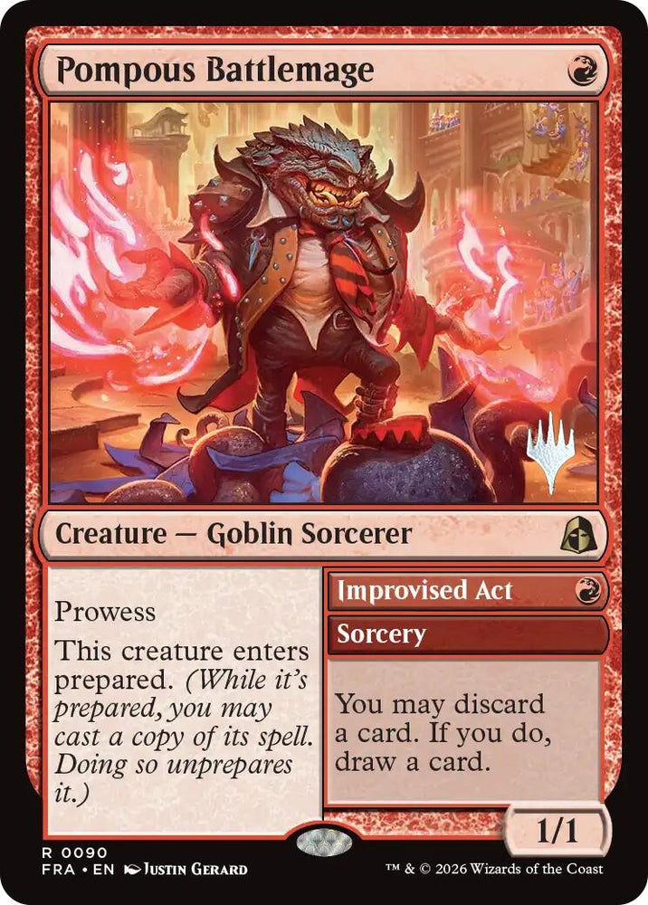 Image for Pompous Battlemage [Promo Pack: Reality Fracture] (PPFRA) - Magic: The Gathering