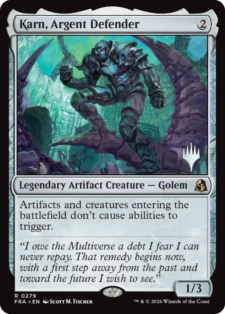 Image for Karn, Argent Defender [Promo Pack: Reality Fracture] (PPFRA) - Magic: The Gathering