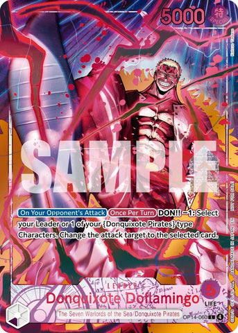 Image for Donquixote Doflamingo (Flame-Flame Fruit Coliseum) [One Piece Promotion Cards] (OP-PR) - One Piece Card Game