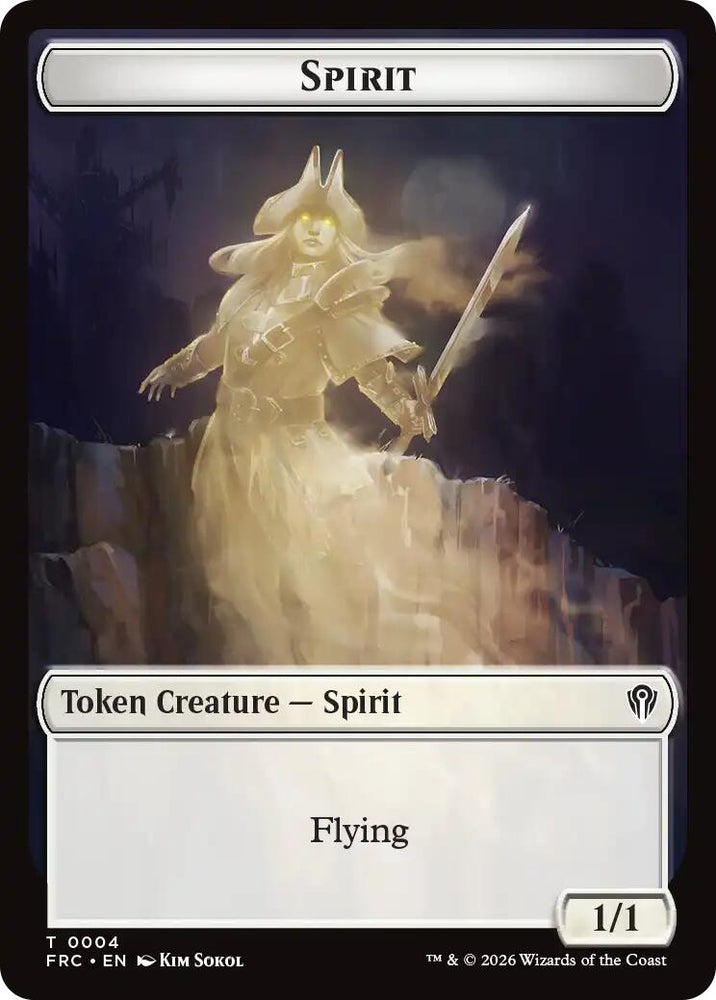 Image for Spirit // Jace Double-Sided Token [Commander: Reality Fracture] (FRC) - Magic: The Gathering