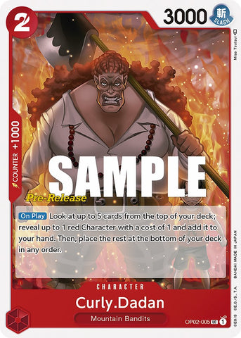 Curly.Dadan (OP02-005) [Paramount War Pre-Release Cards]