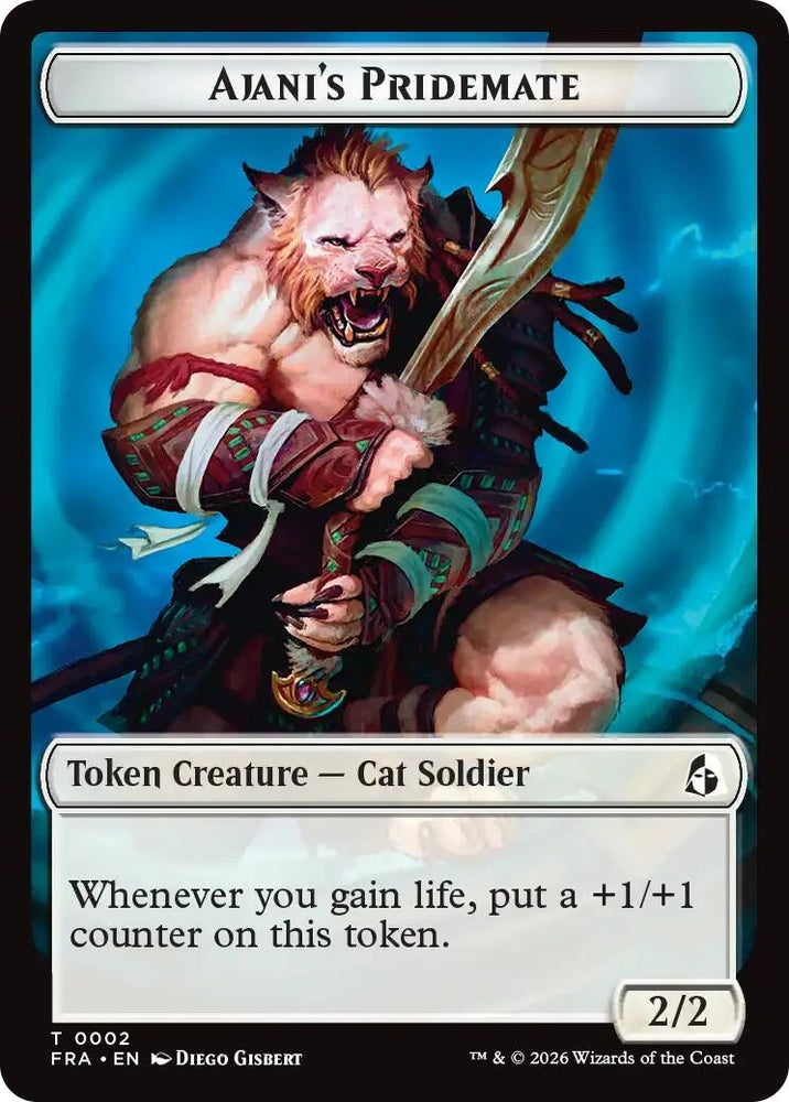 Image for Ajani's Pridemate // Mowu Double-Sided Token [Reality Fracture] (FRA) - Magic: The Gathering