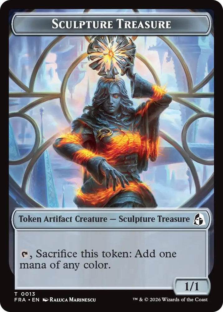 Image for Sculpture Treasure // Beast Double-Sided Token [Reality Fracture] (FRA) - Magic: The Gathering