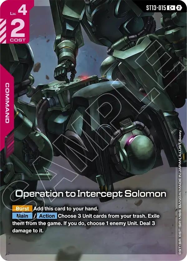 Image for Operation to Intercept Solomon (C+) [Starter Deck 13: Silent Barrage] (ST13) - Gundam Card Game