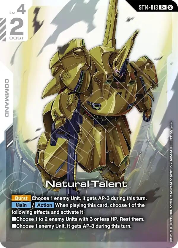 Image for Natural Talent (C+) [Starter Deck 14: Heavy Dominion] (ST14) - Gundam Card Game